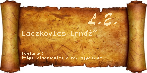 Laczkovics Ernő névjegykártya