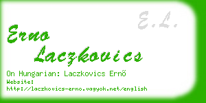 erno laczkovics business card